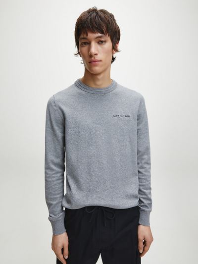 Calvin Klein Ruhák HU674804 | Calvin Klein Cotton Stretch Férfi Pulóver Szürke